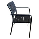 Καρέκλα Κήπου ArteLibre AMAYA Μαύρο Μέταλλο/PP 54.5x56.5x84cm