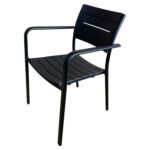 Καρέκλα Κήπου ArteLibre AMAYA Μαύρο Μέταλλο/PP 54.5x56.5x84cm