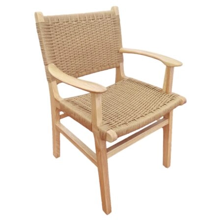 Πολυθρόνα Επαγγελματική ArteLibre VELMARIS Φυσικό Ξύλο/Σχοινί 59x60x86cm