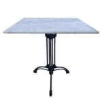 Τραπέζι Κήπου ArteLibre QUADRILIS Λευκό/Μαύρο Μάρμαρο/Μέταλλο 70x70x71cm