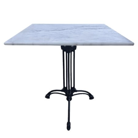 Τραπέζι Κήπου ArteLibre QUADRILIS Λευκό/Μαύρο Μάρμαρο/Μέταλλο 70x70x71cm