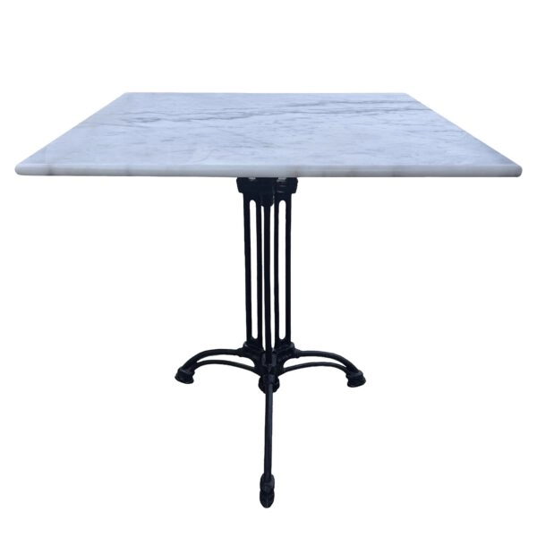 Τραπέζι Κήπου ArteLibre QUADRILIS Λευκό/Μαύρο Μάρμαρο/Μέταλλο 70x70x71cm