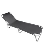 Ξαπλώστρα Παραλίας ArteLibre BRINA Γκρι/Ασημί Αλουμίνιο/Textilene 190x59x26cm