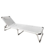 Ξαπλώστρα Παραλίας ArteLibre RENOA Λευκό/Ασημί Αλουμίνιο/Textilene 188x58x28/80cm