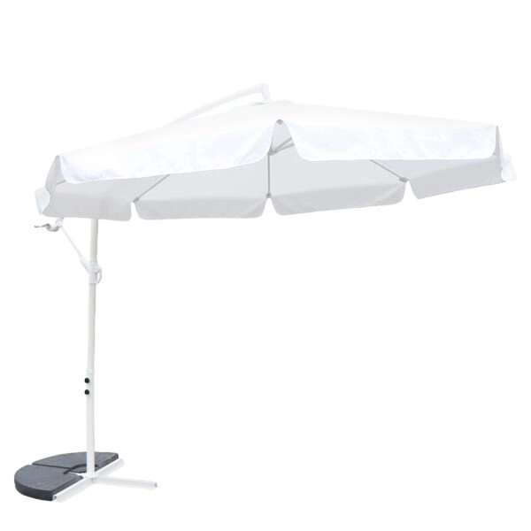 Ομπρέλα Κήπου ArteLibre NORVIA Λευκό/Εκρού Μέταλλο/Polyester Φ3m