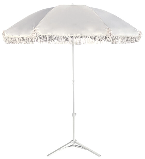 Ομπρέλα Παραλίας ArteLibre BOHERA Λευκό Μέταλλο/Μακραμέ Ύφασμα Φ180x200cm