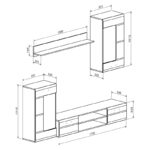Σύνθετο σαλονιού Saleto  λευκό 230.2x39.6x202.4εκ