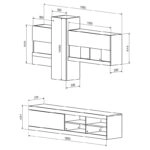 Σύνθετο σαλονιού Torania  sonoma-λευκό 185x37x145εκ