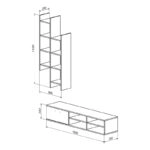 Σύνθετο σαλονιού Sarona oak 150x35x160εκ