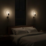 Φωτιστικό τοίχου-απλίκα Bendia  Ε27 μέταλλο μαύρο-χρυσό 25x15x52εκ