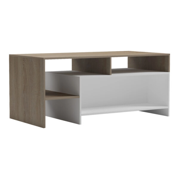 Τραπέζι σαλονιού Consa  sonoma - λευκό 120x60x52.8εκ