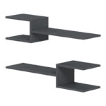 Ραφιέρα τοίχου Galler  ανθρακί 79x19.5x18εκ