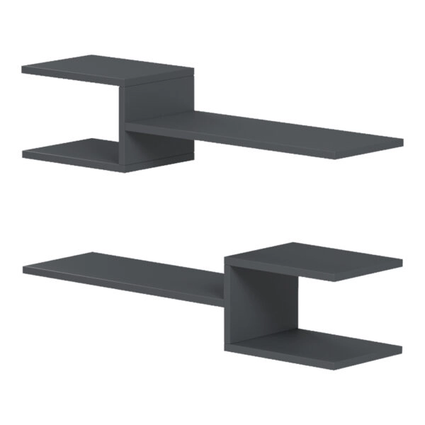 Ραφιέρα τοίχου Galler  ανθρακί 79x19.5x18εκ