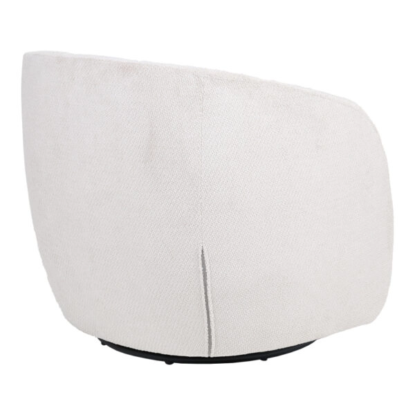 Πολυθρόνα Barrelo περιστρεφόμενη με κρεμ ύφασμα 77x72x69εκ