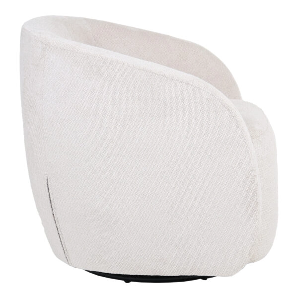 Πολυθρόνα Barrelo περιστρεφόμενη με κρεμ ύφασμα 77x72x69εκ