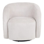 Πολυθρόνα Barrelo περιστρεφόμενη με κρεμ ύφασμα 77x72x69εκ