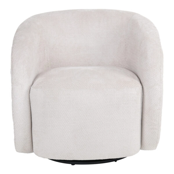 Πολυθρόνα Barrelo περιστρεφόμενη με κρεμ ύφασμα 77x72x69εκ