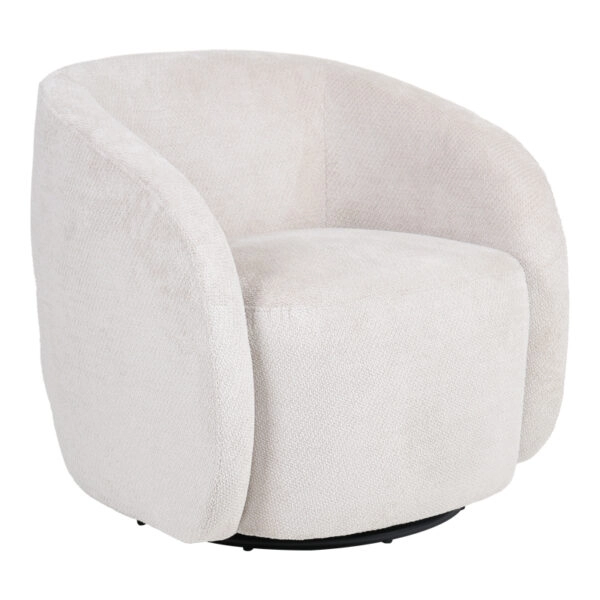 Πολυθρόνα Barrelo περιστρεφόμενη με κρεμ ύφασμα 77x72x69εκ
