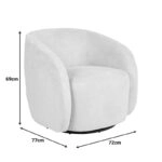 Πολυθρόνα Barrelo περιστρεφόμενη ύφασμα σάπιο μήλο 77x72x69εκ