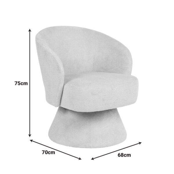 Πολυθρόνα Cioura περιστρεφόμενη καφέ ύφασμα 70x68x75εκ