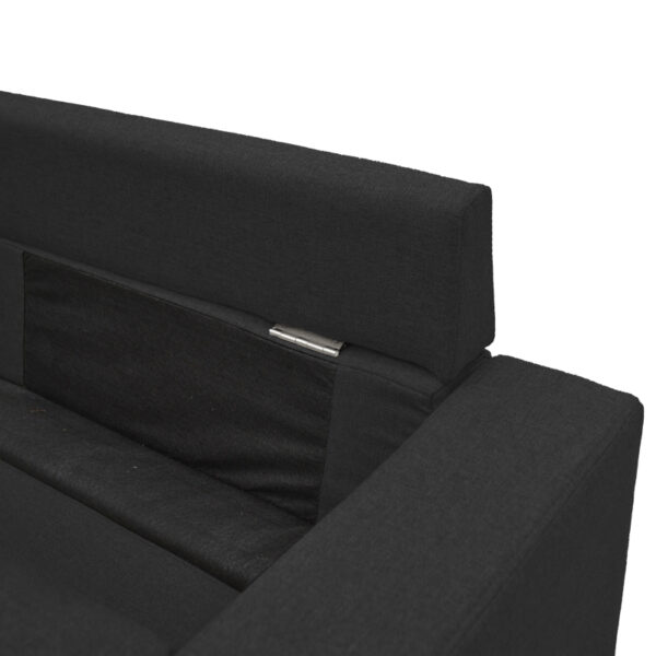 Γωνιακός καναπές αναστρέψιμος Maneli  ύφασμα μαύρο 196x138/77x82εκ