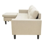 Γωνιακός καναπές αναστρέψιμος Maneli  ύφασμα αμμου -μπεζ 196x138/77x82εκ