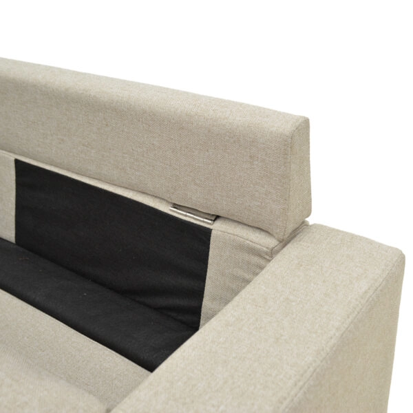 Γωνιακός καναπές αναστρέψιμος Maneli  ύφασμα αμμου -μπεζ 196x138/77x82εκ