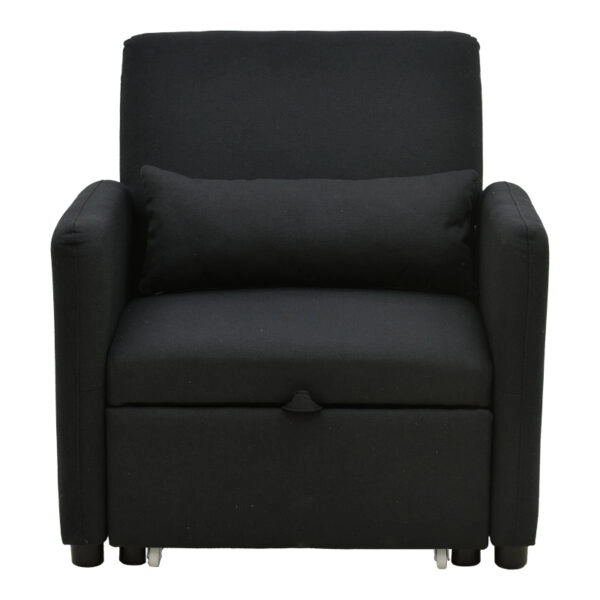 Πολυθρόνα-κρεβάτι Flexa ύφασμα μαύρο 85x92x84εκ