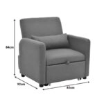 Πολυθρόνα-κρεβάτι Flexa ύφασμα μαύρο 85x92x84εκ