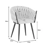 Πολυθρόνα Vivian μπεζ βελούδο-πόδι μαύρο μέταλλο 61x55x80εκ