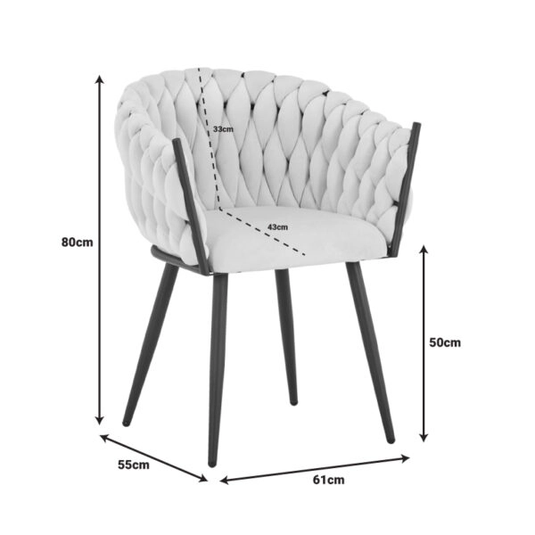 Πολυθρόνα Vivian μπεζ βελούδο-πόδι μαύρο μέταλλο 61x55x80εκ