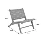 Πολυθρόνα Foldere  φυσικό teak ξύλο-pe σχοινί 65x78x68εκ