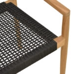 Πολυθρόνα Lengan  σκελετός teak ξύλο σε φυσική απόχρωση-μαύρο σχοινί 54x52x80εκ