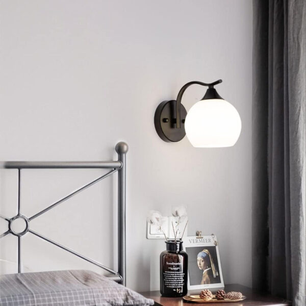 Φωτιστικό τοίχου-απλίκα Belinest  E27 μέταλλο - γυαλί σε μαύρο-λευκό 20x14x17εκ