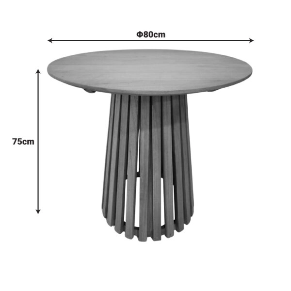 Τραπεζαρία Granny-Kenda Ι  σετ 5τεμ σε φυσική-μπεζ απόχρωση Φ80x75εκ