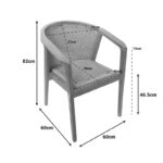 Τραπεζαρία Granny-Kenda Ι  σετ 5τεμ σε φυσική-μπεζ απόχρωση Φ80x75εκ