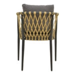 Πολυθρόνα Peluxe αλουμίνιο ανθρακί-pe σχοινί φυσικό-μαξιλάρια γκρι 54x62x84εκ