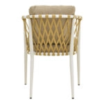 Πολυθρόνα Peluxe  αλουμίνιο λευκό-pe σχοινί φυσικό-μαξιλάρια μπεζ 54x62x75,5εκ