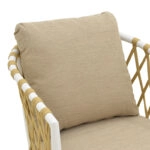 Πολυθρόνα Peluxe  αλουμίνιο λευκό-pe σχοινί φυσικό-μαξιλάρια μπεζ 54x62x75,5εκ