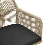 Πολυθρόνα Andros αλουμίνιο σε μαύρη- pe σχοινί μπεζ 57x61x84,5εκ