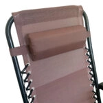 Πολυθρόνα relax πτυσσόμενη Mirka textilene-μέταλλο σε καφέ-μαύρη απόχρωση 65x165x110εκ