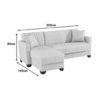 Γωνιακός καναπές-κρεβάτι αναστρέψιμος Stashio  ύφασμα κρεμ 202x143x84εκ