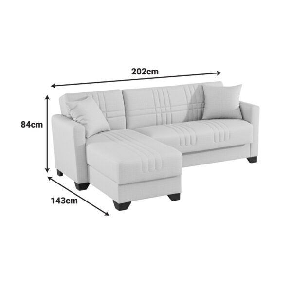 Γωνιακός καναπές-κρεβάτι αναστρέψιμος Stashio ύφασμα καφε 202x143x84εκ