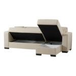 Γωνιακός καναπές-κρεβάτι αναστρέψιμος Dumma ύφασμα κρεμ 226x148x86εκ