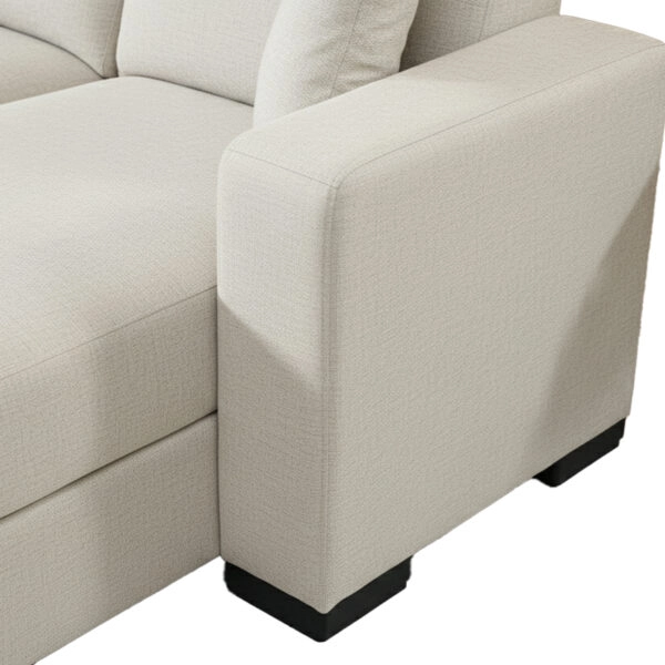 Γωνιακός καναπές-κρεβάτι αναστρέψιμος Dumma ύφασμα κρεμ 226x148x86εκ