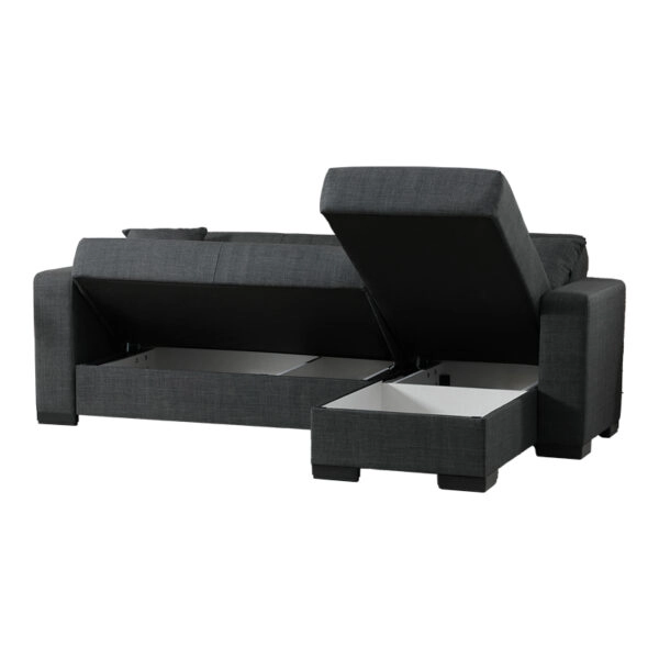 Γωνιακός καναπές-κρεβάτι αναστρέψιμος Dumma ύφασμα ανθρακί 226x148x86εκ