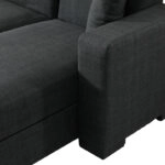 Γωνιακός καναπές-κρεβάτι αναστρέψιμος Dumma ύφασμα ανθρακί 226x148x86εκ