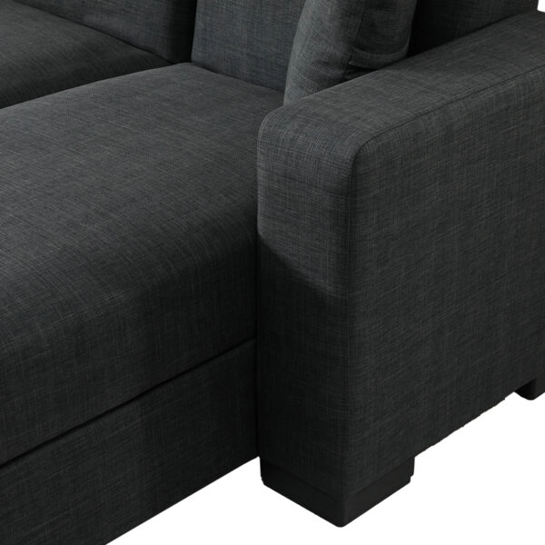 Γωνιακός καναπές-κρεβάτι αναστρέψιμος Dumma ύφασμα ανθρακί 226x148x86εκ