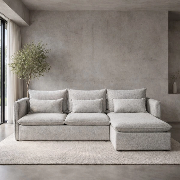 PROUD ΚΑΝΑΠΕΣ ΓΩΝΙΑ ΔΕΞΙΑ ΓΚΡΙ ΑΝΟΙΧΤΟ PUENTE 80 258x180x90