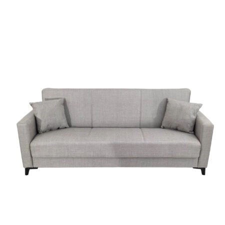 Artekko Pixie Γκρι Τριθέσιος Καναπές Κρεβάτι με Αποθηκευτικό Χώρο (205x80x85)cm Κρεβάτι (180x100x45)cm